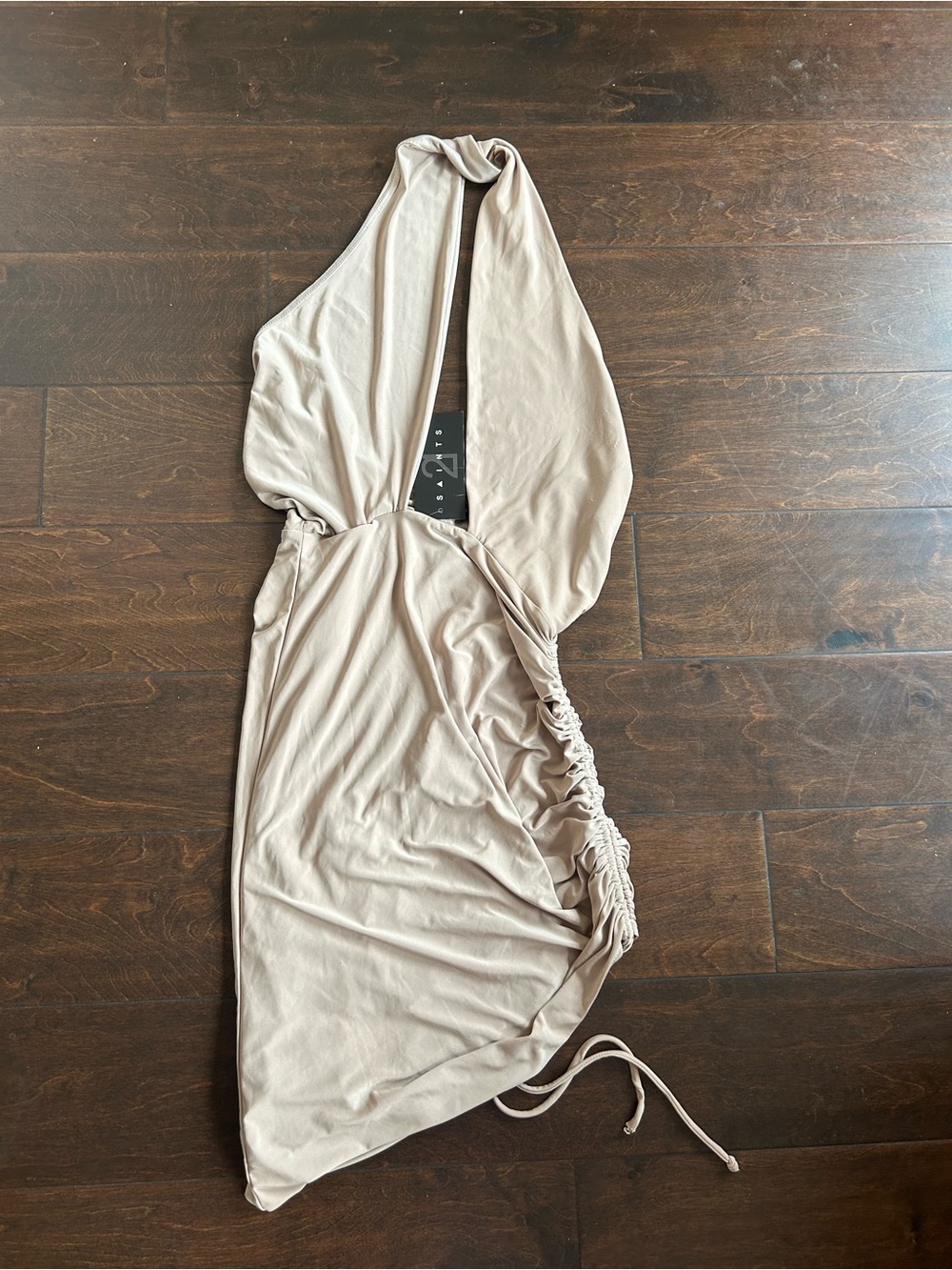 Saints Womens Sz XS New Beige Mini Halter Ruched 4123